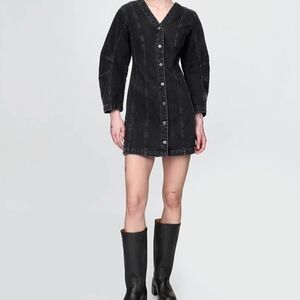 GAP Sz Small Barrel-Sleeve Denim Mini Dress